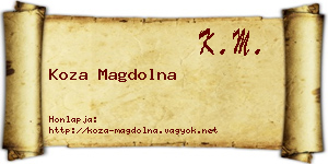 Koza Magdolna névjegykártya