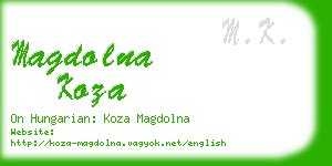 magdolna koza business card